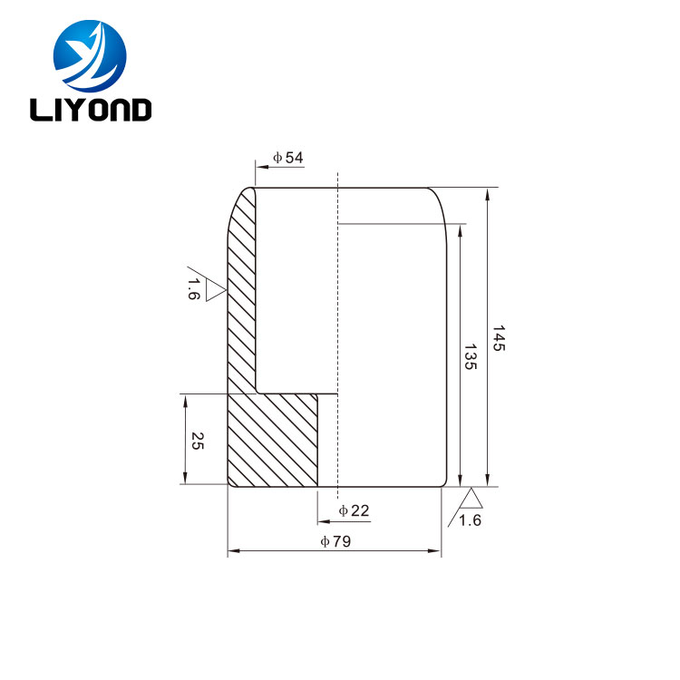 LYB120 2000A red copper fixed contact drawing