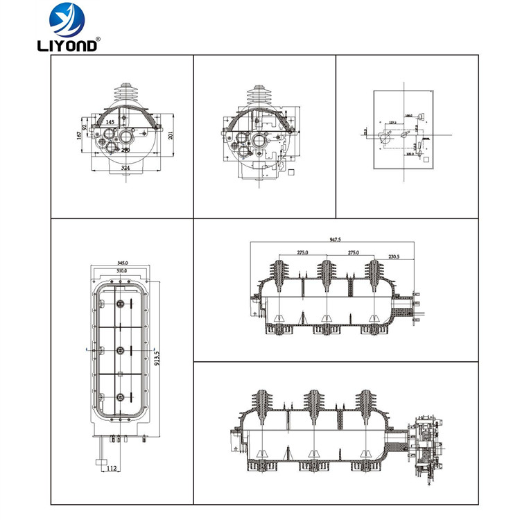 FLN36-24D Indoor AC HV SF6 Load Break Switch drawing