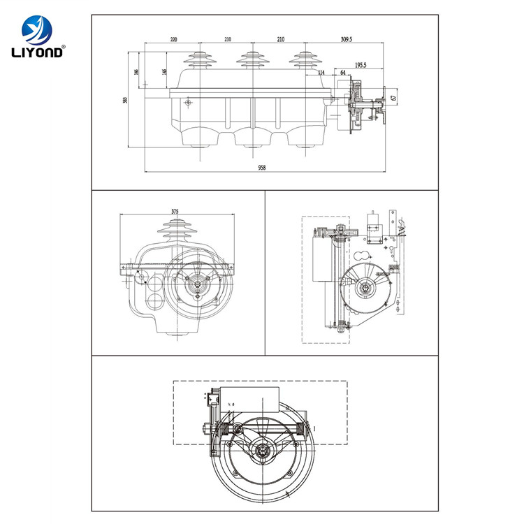 FLN48-12 Type Indoor HV SF6 Load Break Switch drawing