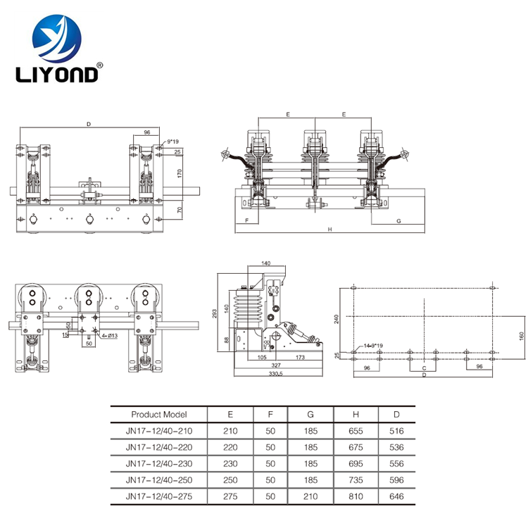 JN17-12/40 Indoor AC High Voltage Earth switch specification