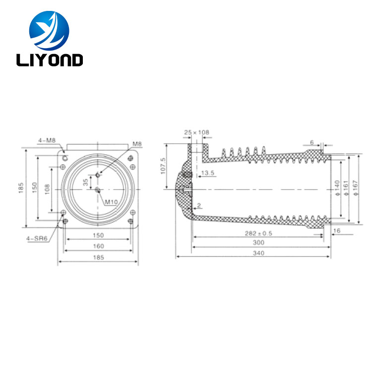 LY107 HV spout epoxy resin insulated contact box drawing