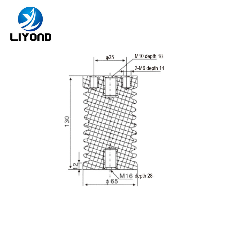 LYC102 HV epoxy resin busbar support post insulator drawing