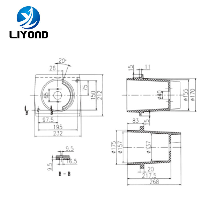 LYC449 contact box switch cubicle insulator drawing