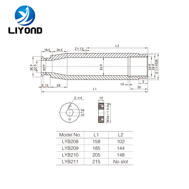 LYB208-211 T2 Red copper&Aluminum contact arm drawing