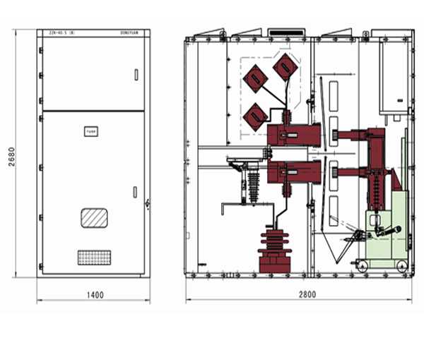 KYN61-40.5kv Power distribution switchboard cabinet drawing-2