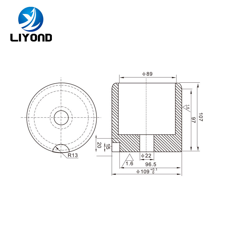 LYB116 3150A contact finger red copper fixed contact drawing