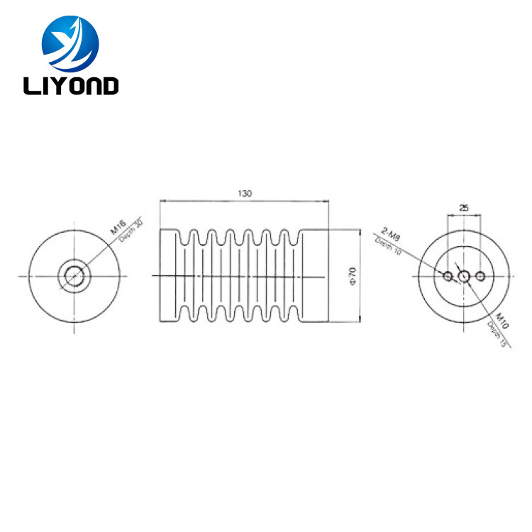 LYC311 composite copper busbar support insulator drawing