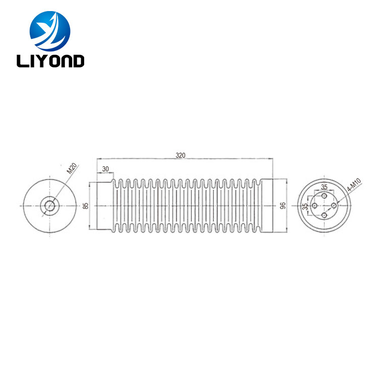 LYC348 Electrical Transformer Bushing post insulator drawing