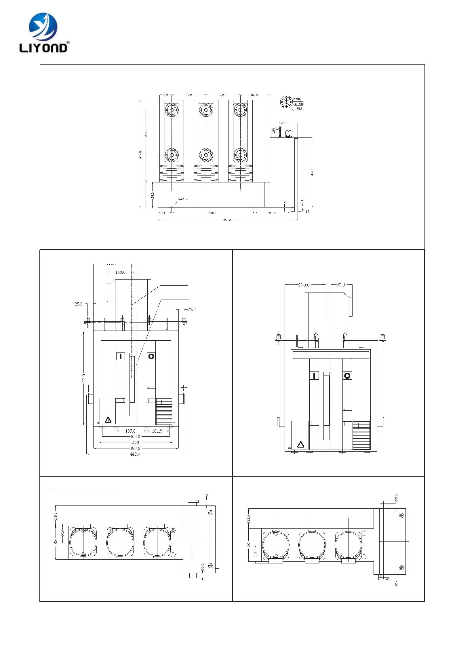 VBI-12 Side-mounted vacuum circuit breaker drawing