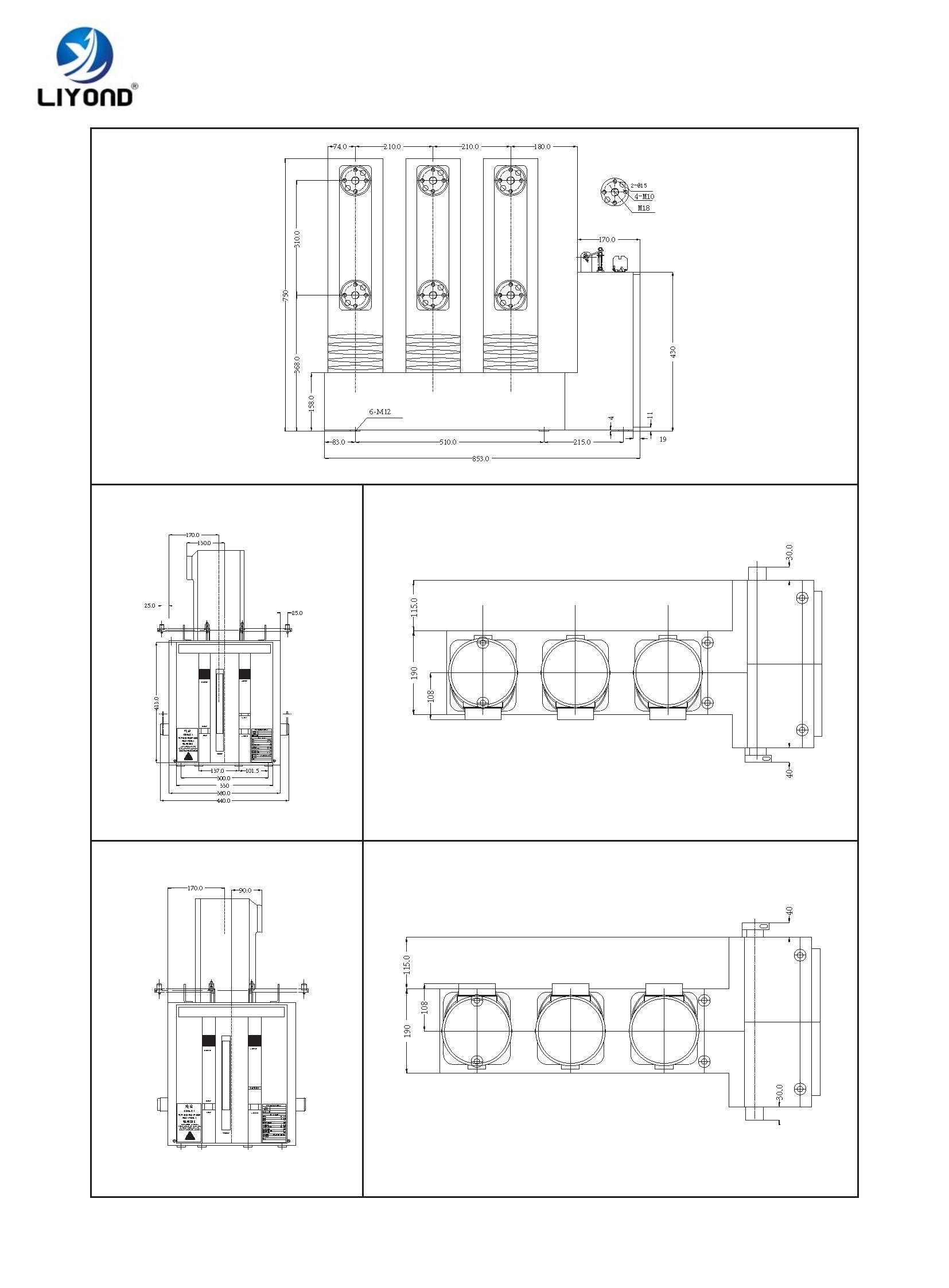 VBI-24 insulation cylinder lateral type VCB drawing