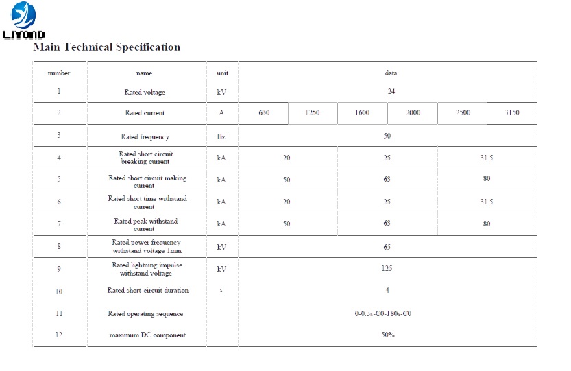 VS1-24 fixed type insulation cylinder indoor vcb specification