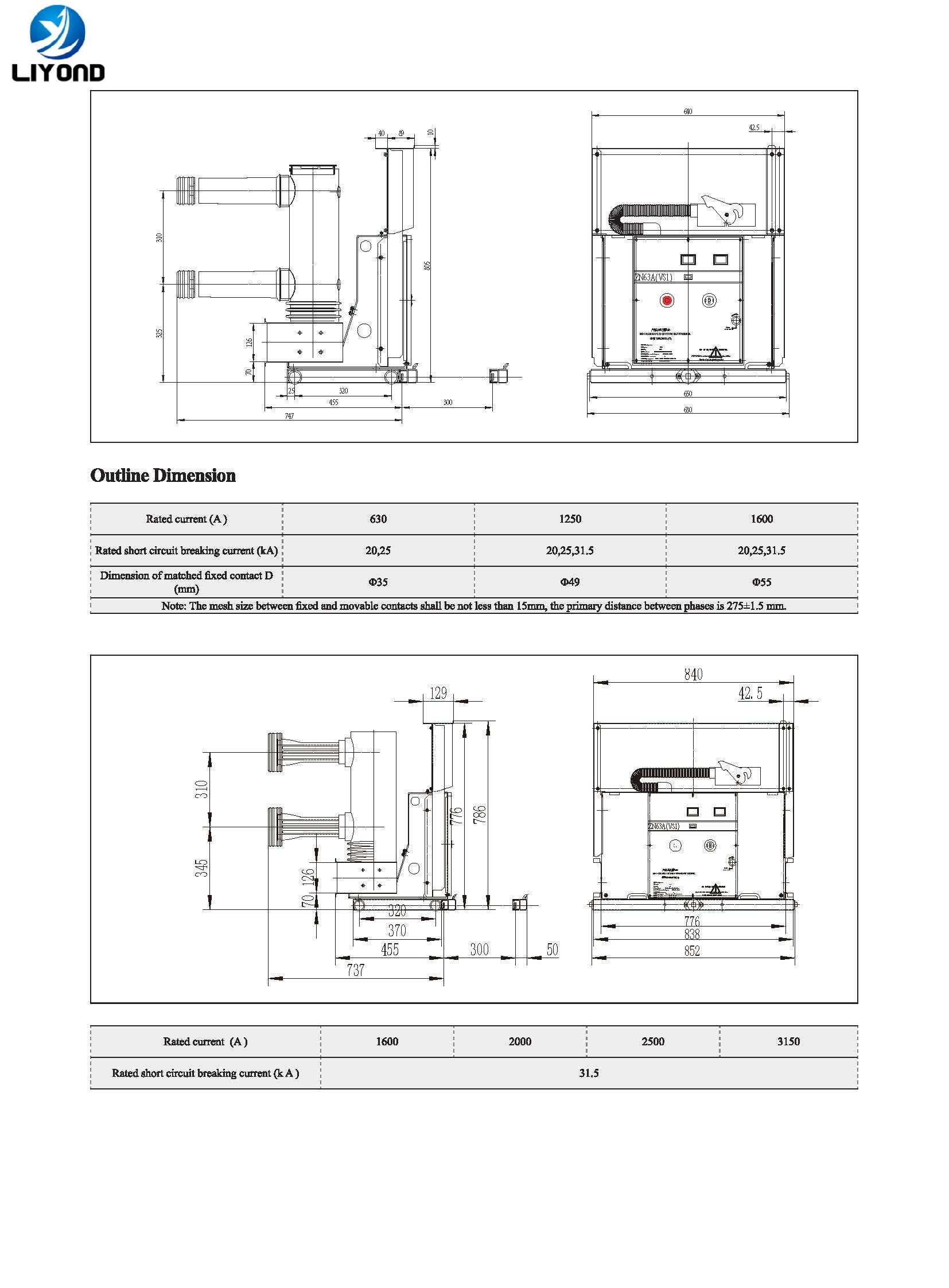 VS1-24 withdraw type indoor VD4 VCB drawing