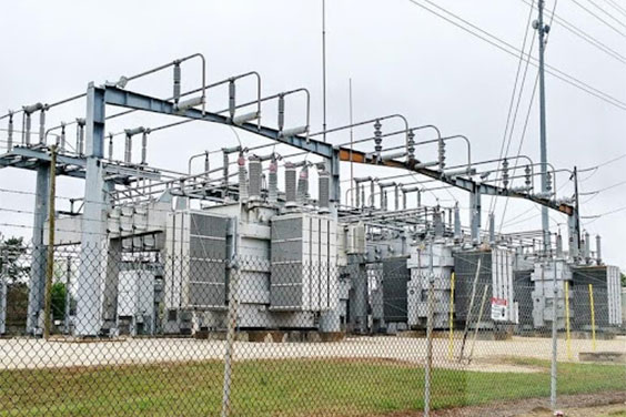 The power transformer in a substation