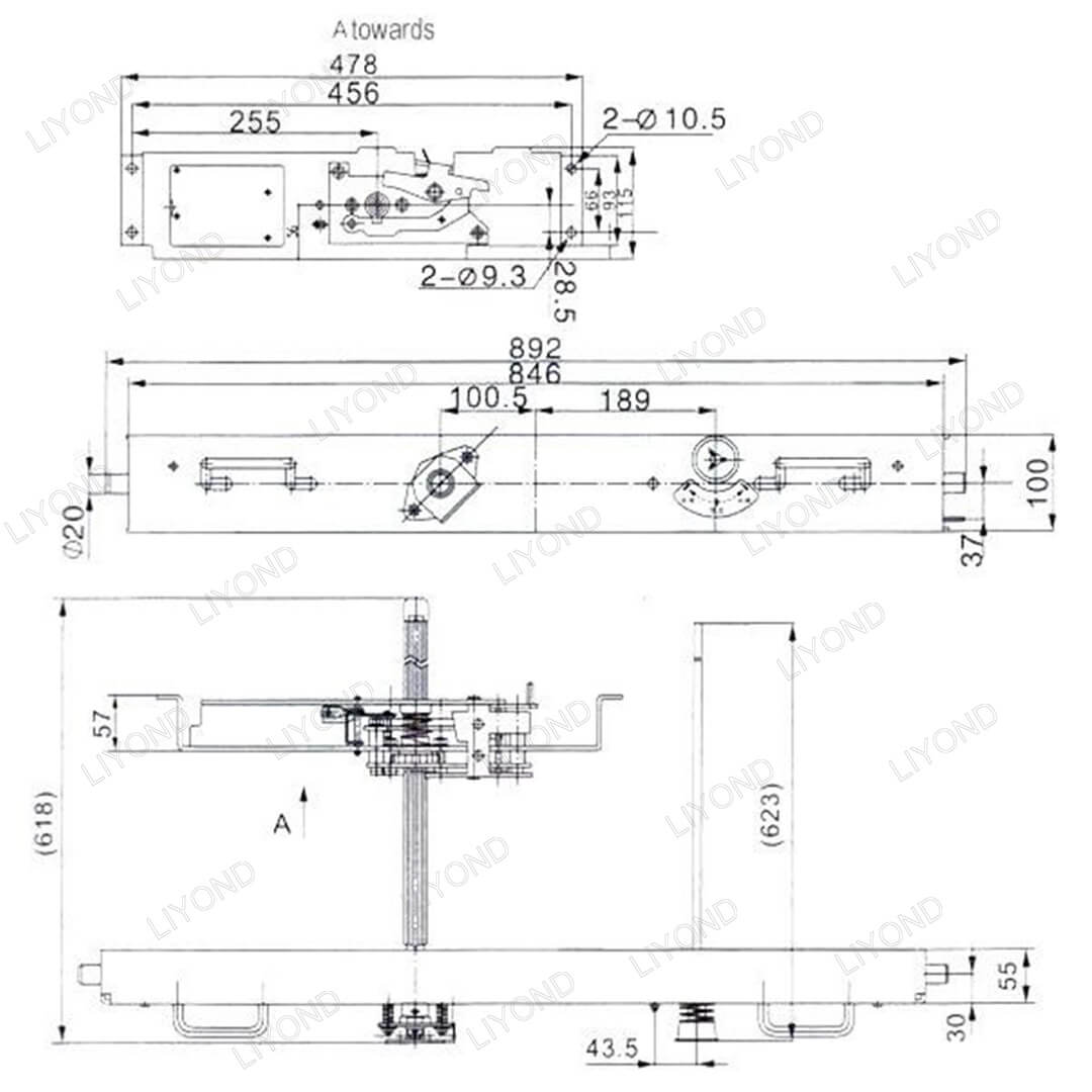 Feed Mechanism TJ-3-1200 drawing