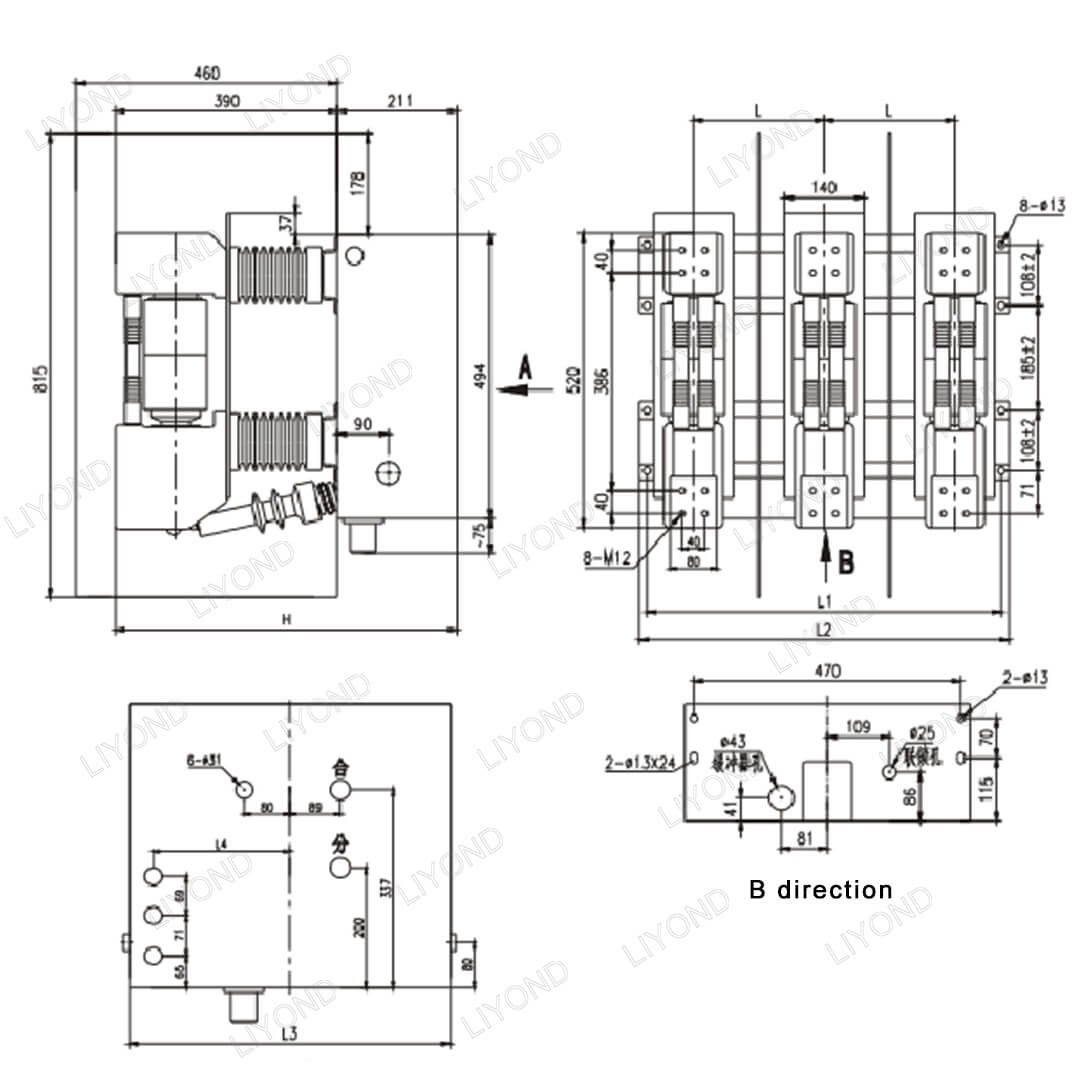 indoor circuit breaker ZN12-24 drawing