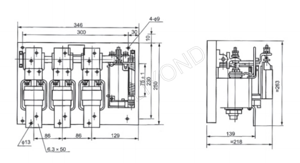 vacuum contact CKJ5-630 drawing