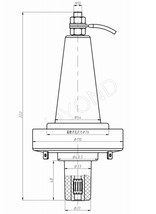 LYC168 24kV 250A bushing drawing