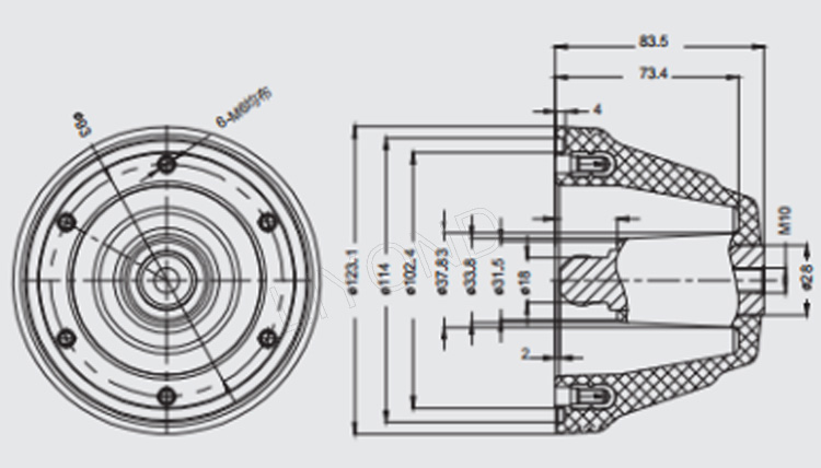 Side connect bushing drawing 