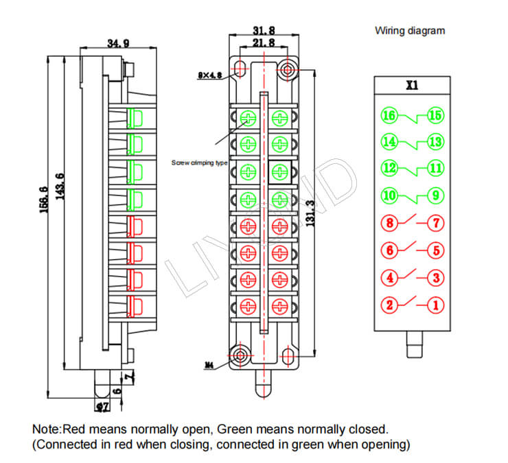 FK10-II-44 Auxiliary switch drawing