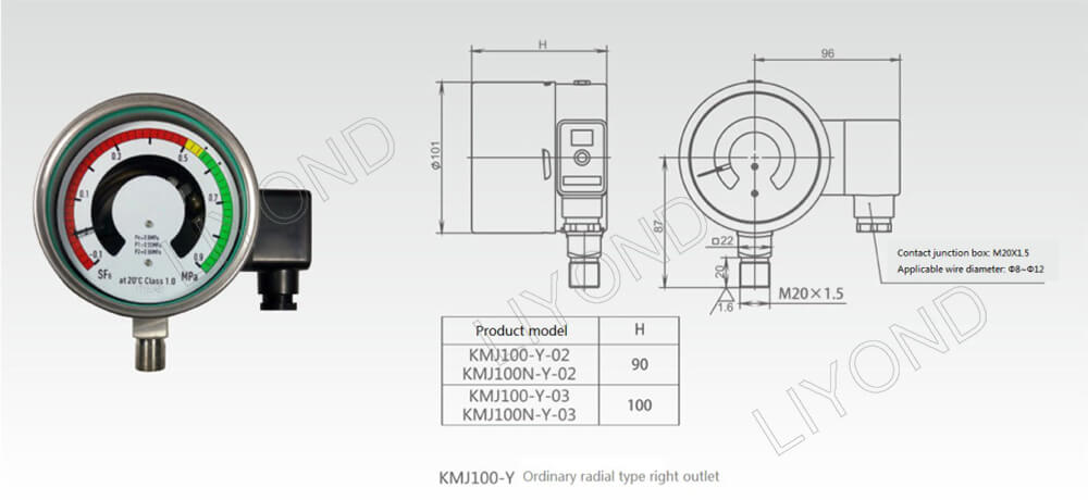 KMJ SF6 density monitor meter relay drawing