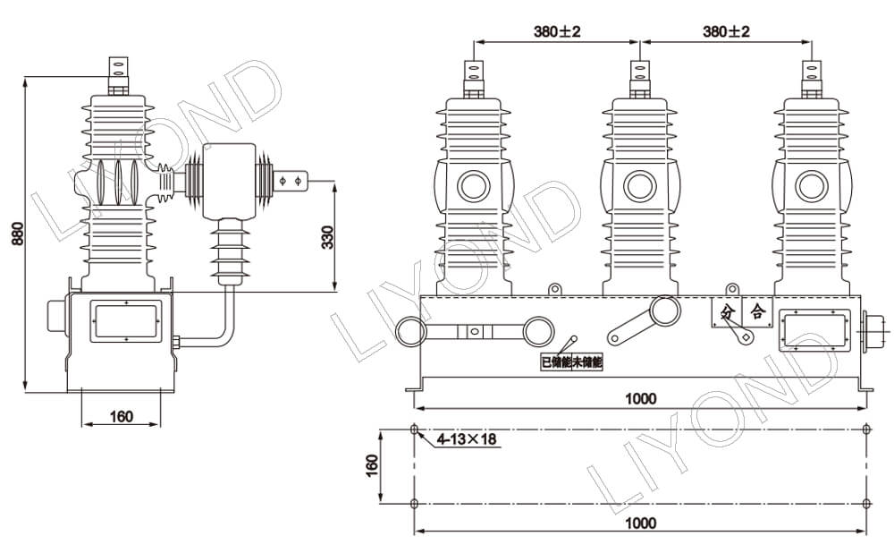 ZW32-24 recloser drawing