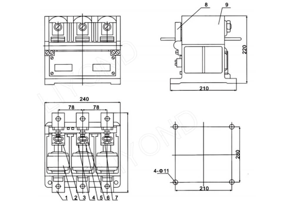 CKJ20 contactor drawing