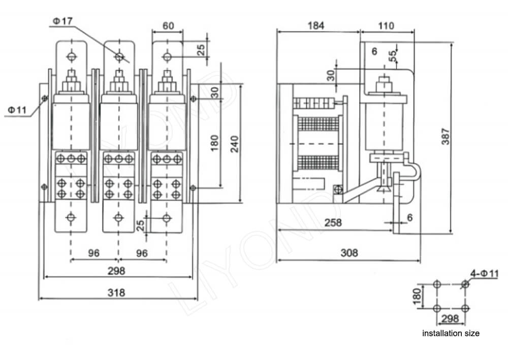 CKJ3-800 contactor drawing