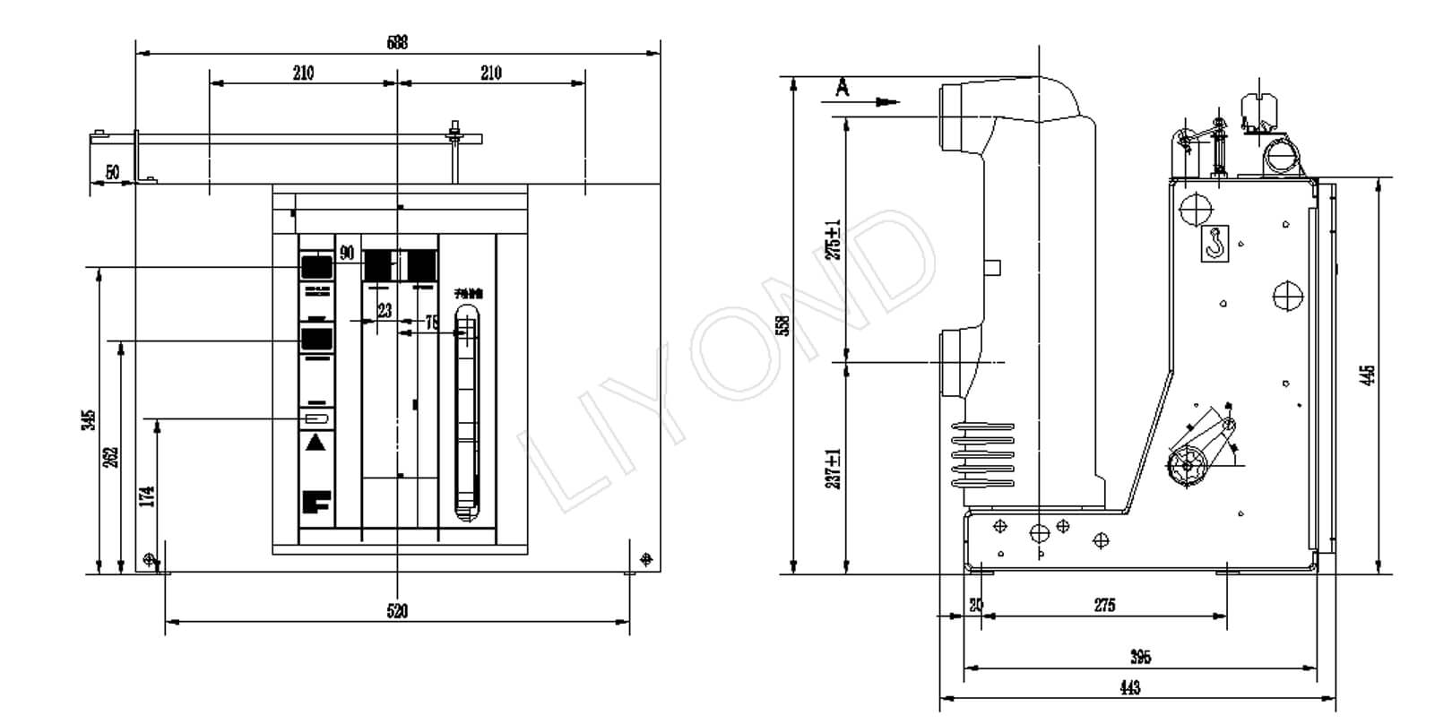 VSG-12-1600-31.5-210 vcb drawing 