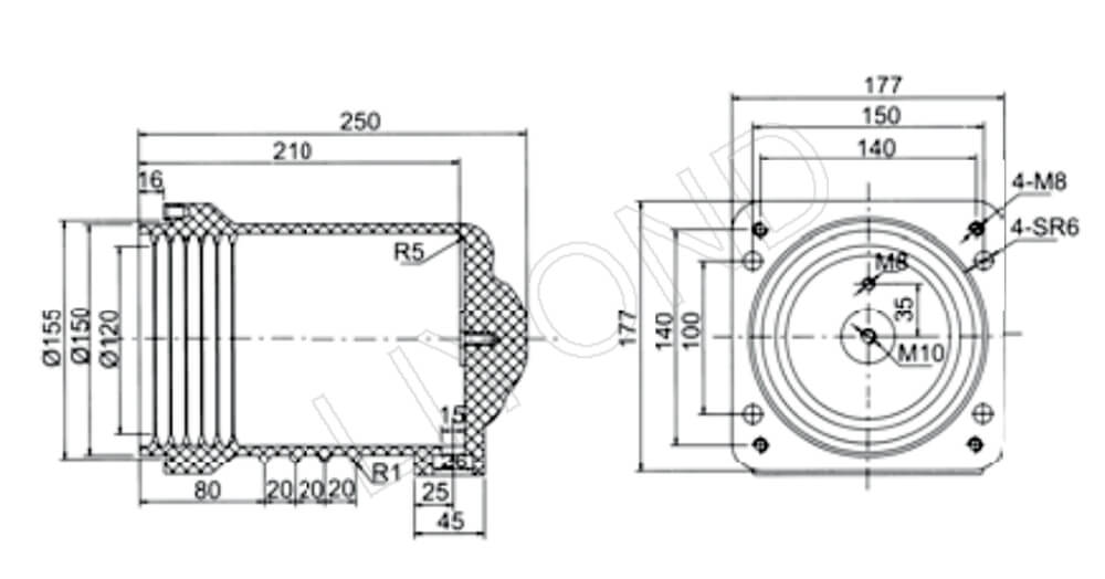 LY102 contact box drawing