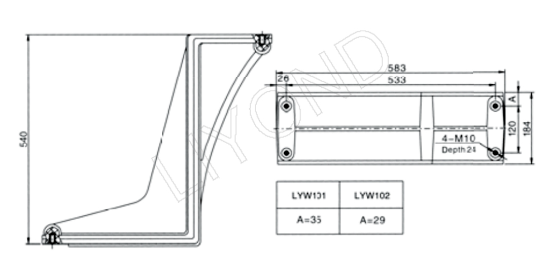 LYW101(102) bend plate drawing
