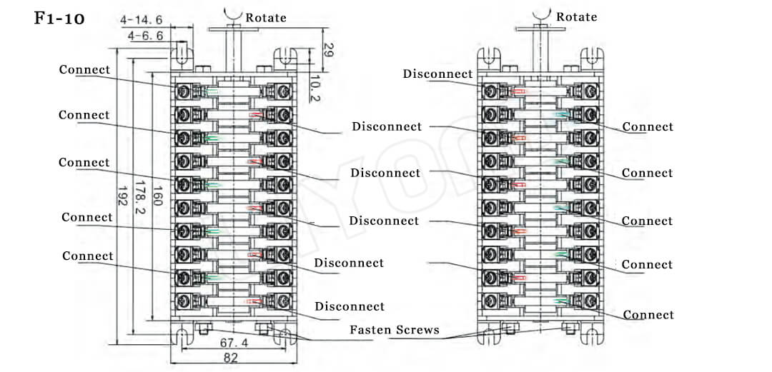 F1-10 Auxiliary switch drawing