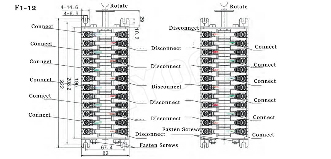 F1-12 Auxiliary switch drawing