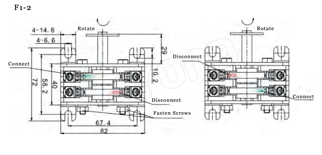 F1-2 Auxiliary switch drawing