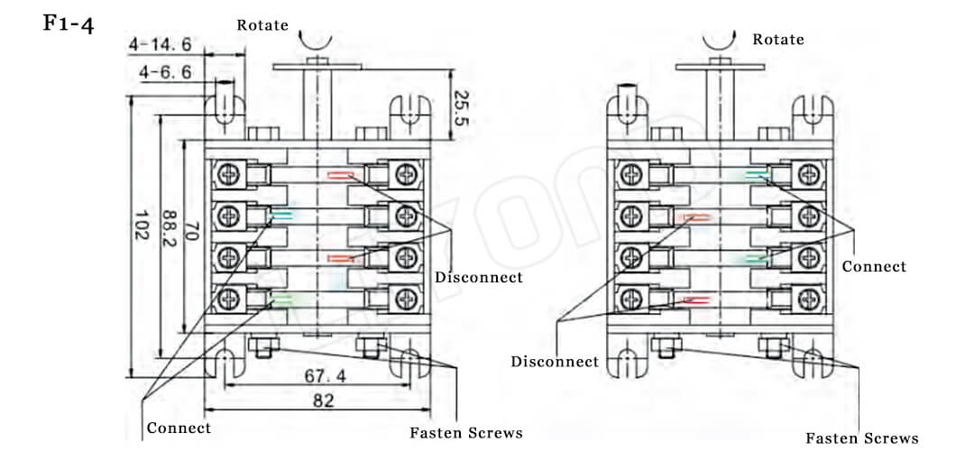 F1-4 Auxiliary switch drawing