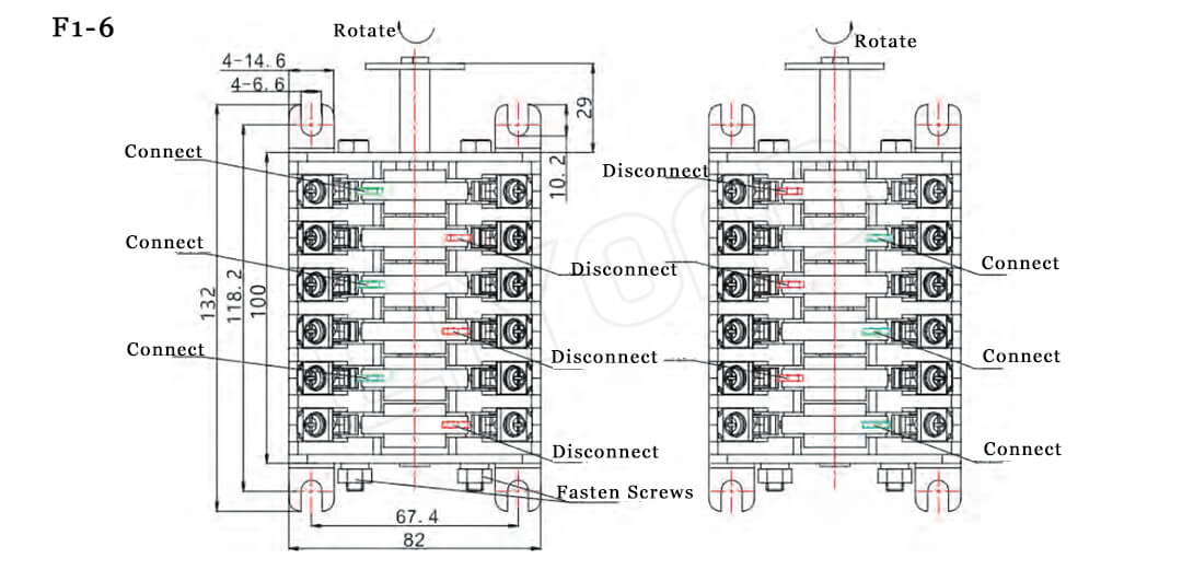 F1-6 Auxiliary switch drawing