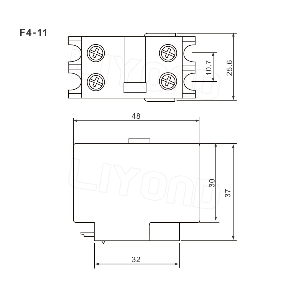F4-11 Contactor Auxiliary Contact drawing