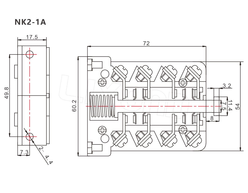 NK2-1A Auxiliary Switch drawing