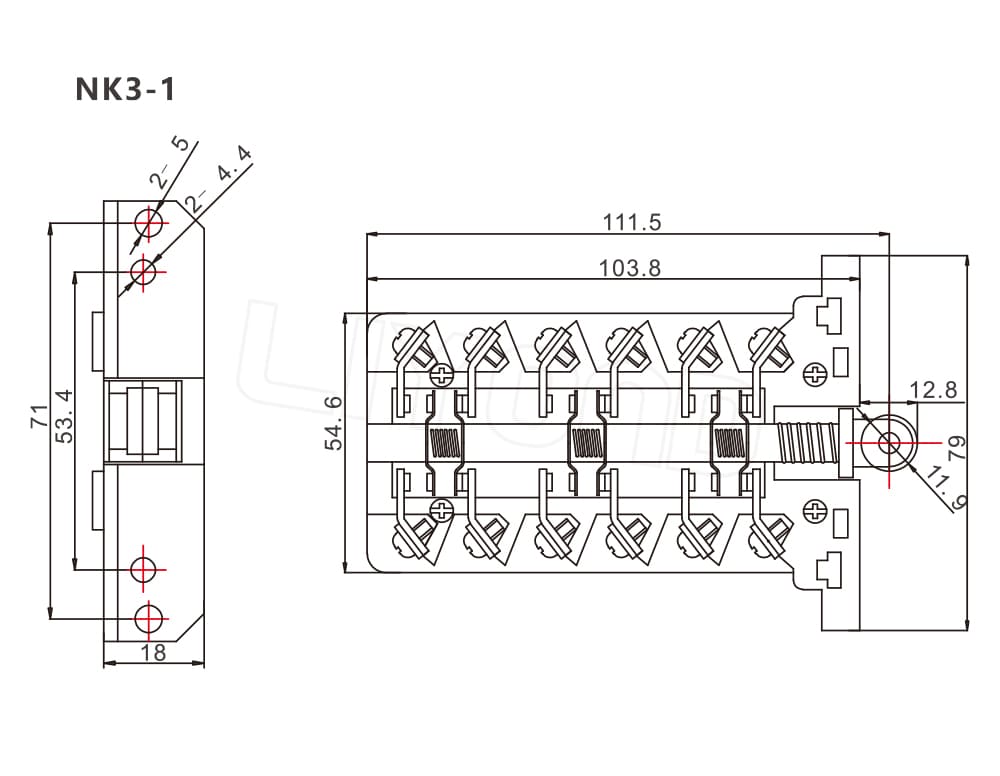 NK3-1 Auxiliary Switch drawing