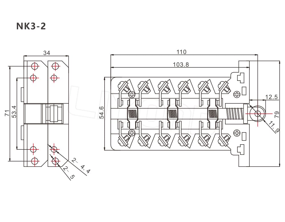 NK3-2 Auxiliary Switch drawing