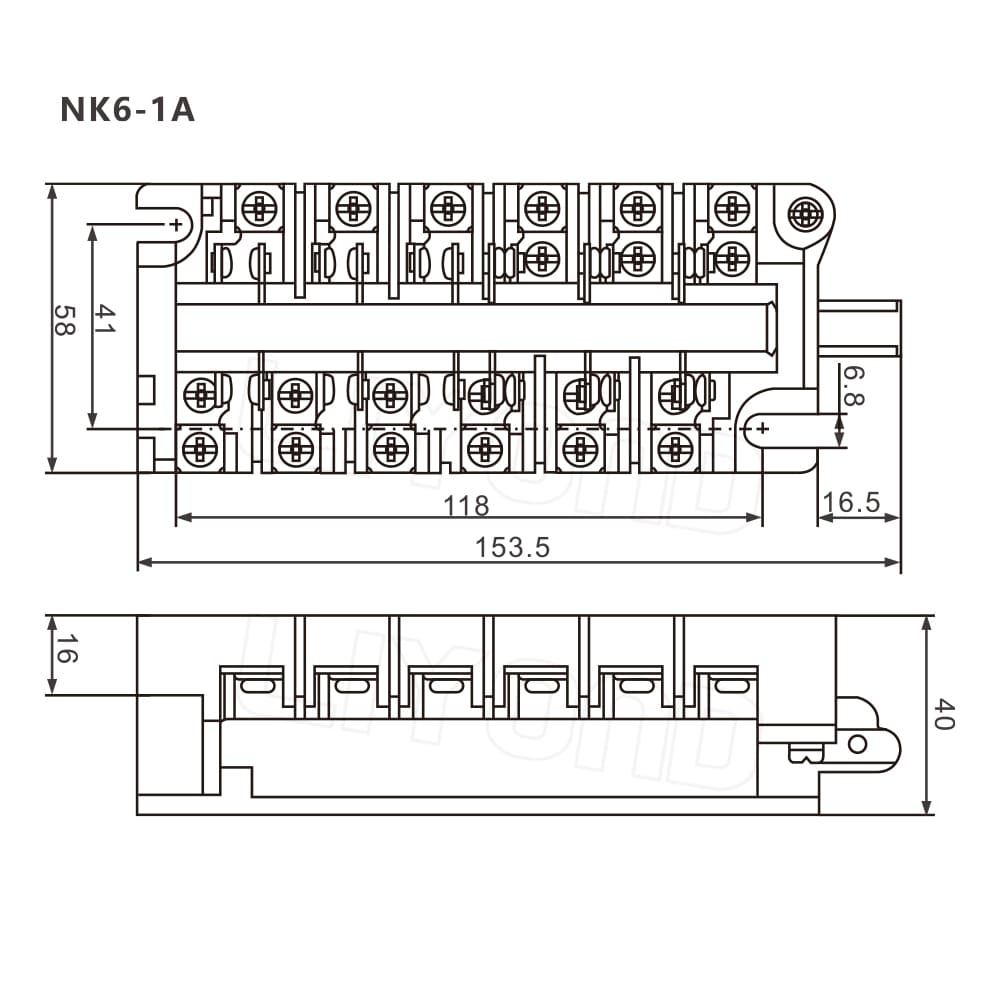 NK6-1A Auxiliary Switch drawing